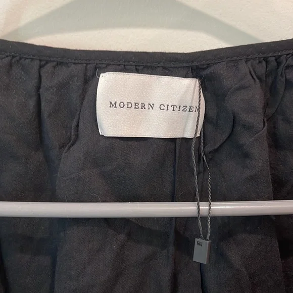 Modern Citizen Black Wrap Dress with Puff Sleeves - Picture 6 of 6